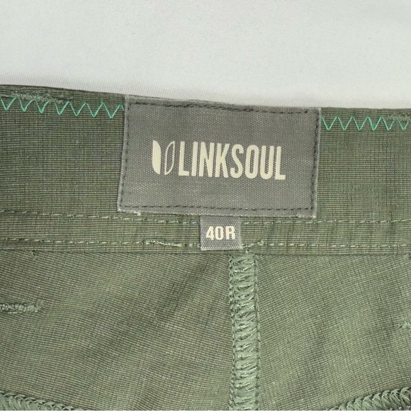 Linksoul Mens 5 Pocket Boardwalker Golf Pants 40 x 31 Olive Tapered Stretch B1 - Picture 3 of 9